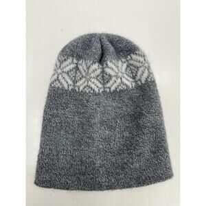 Unbranded Womens Hat Gray Snowflake Beanie Pull On Knit